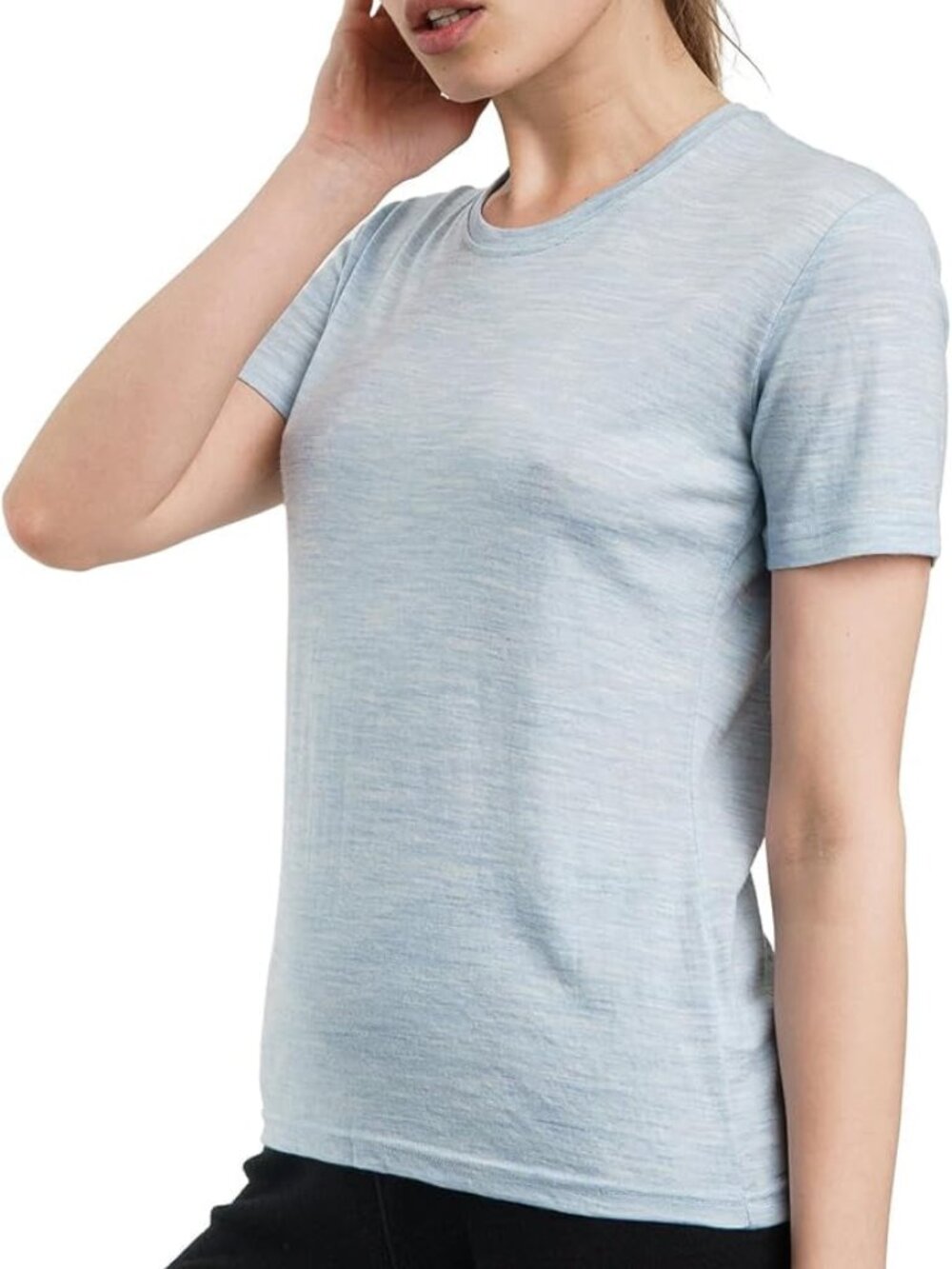 Merino.tech Women’s 100% Merino Wool T Shirt, Iceberg